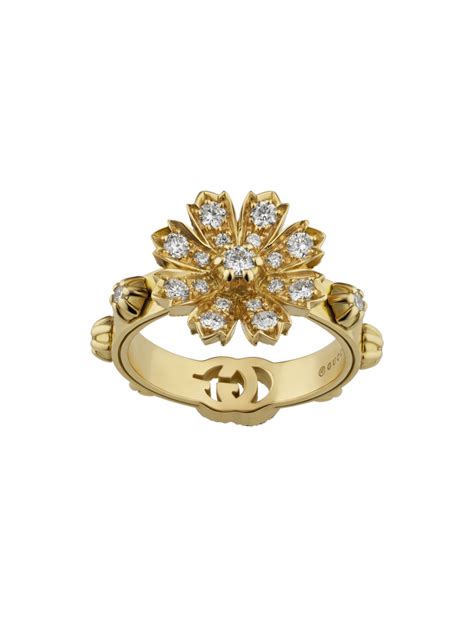 gucci flora diamond|Gucci Flora 18k diamond ring.